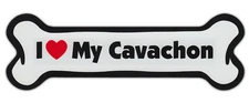 Dog Bone Shaped Magnets: I LOVE MY CAVACHON (CAVALIER KING CHARLES BICHON FRISE)
