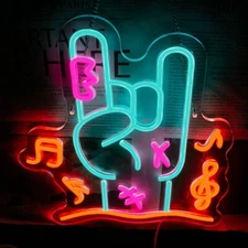 Live Music Neon Sign 13.8"x13" Acrylic Music Bar Pub Party Wall Deocr Artwork