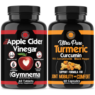 Weight Loss Vinagre de Manzana ACV + Turmeric Curcuma Healthy Fat Burner Pills