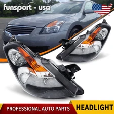 For 2007-2009 Nissan Altima SedanBlack Headlights Amber Corner Lamps