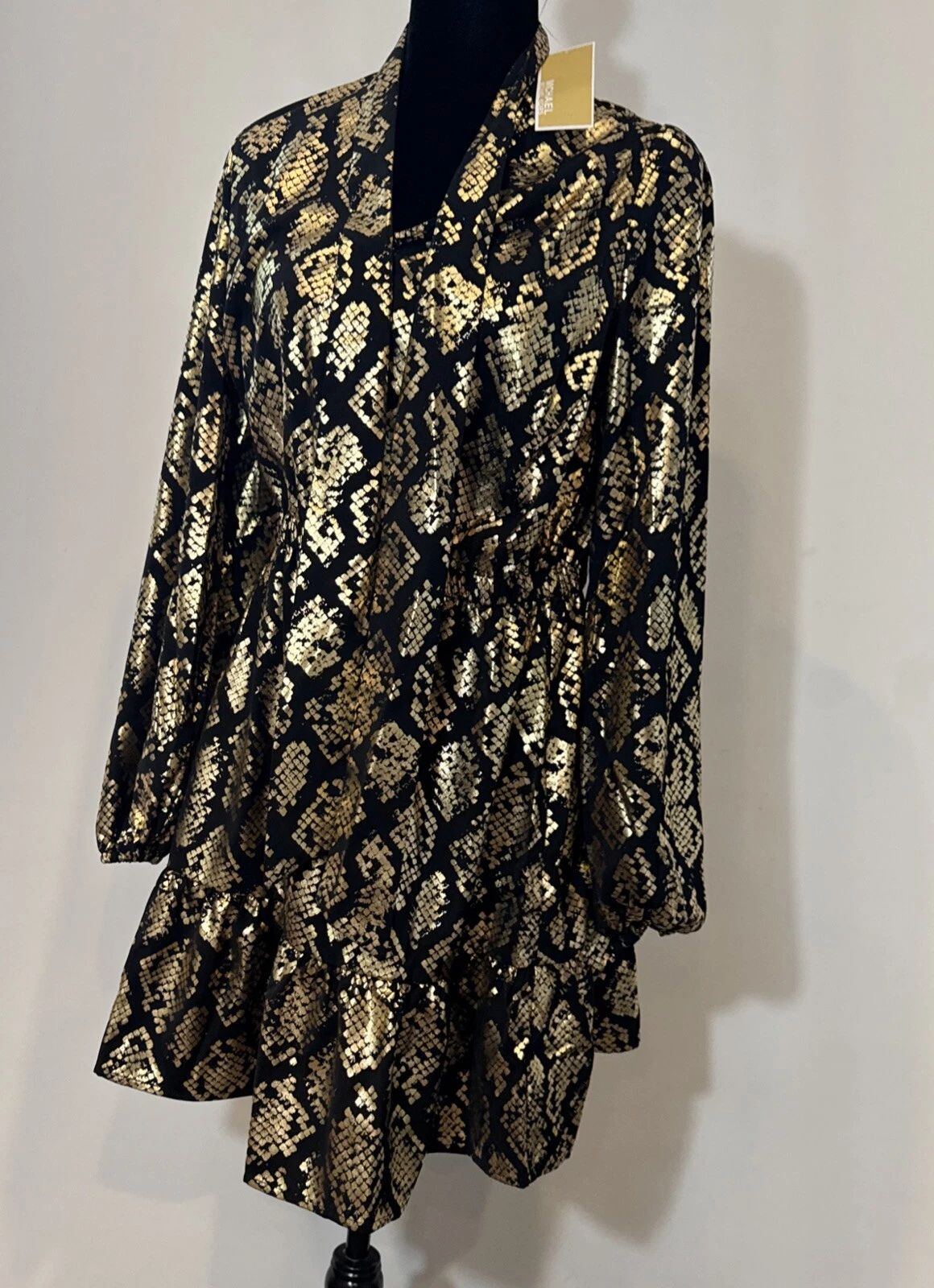 Abito Michael Kors nero e oro taglia media nuovo con etichetta molto bello