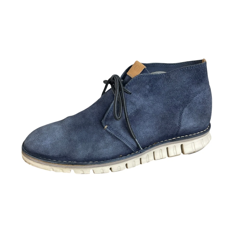 Botas Chukka Cole Haan ZeroGrand Gamuza Cuero Para Hombre Talla 10M Azul Con Cordones C22023 Foto 3 de 4