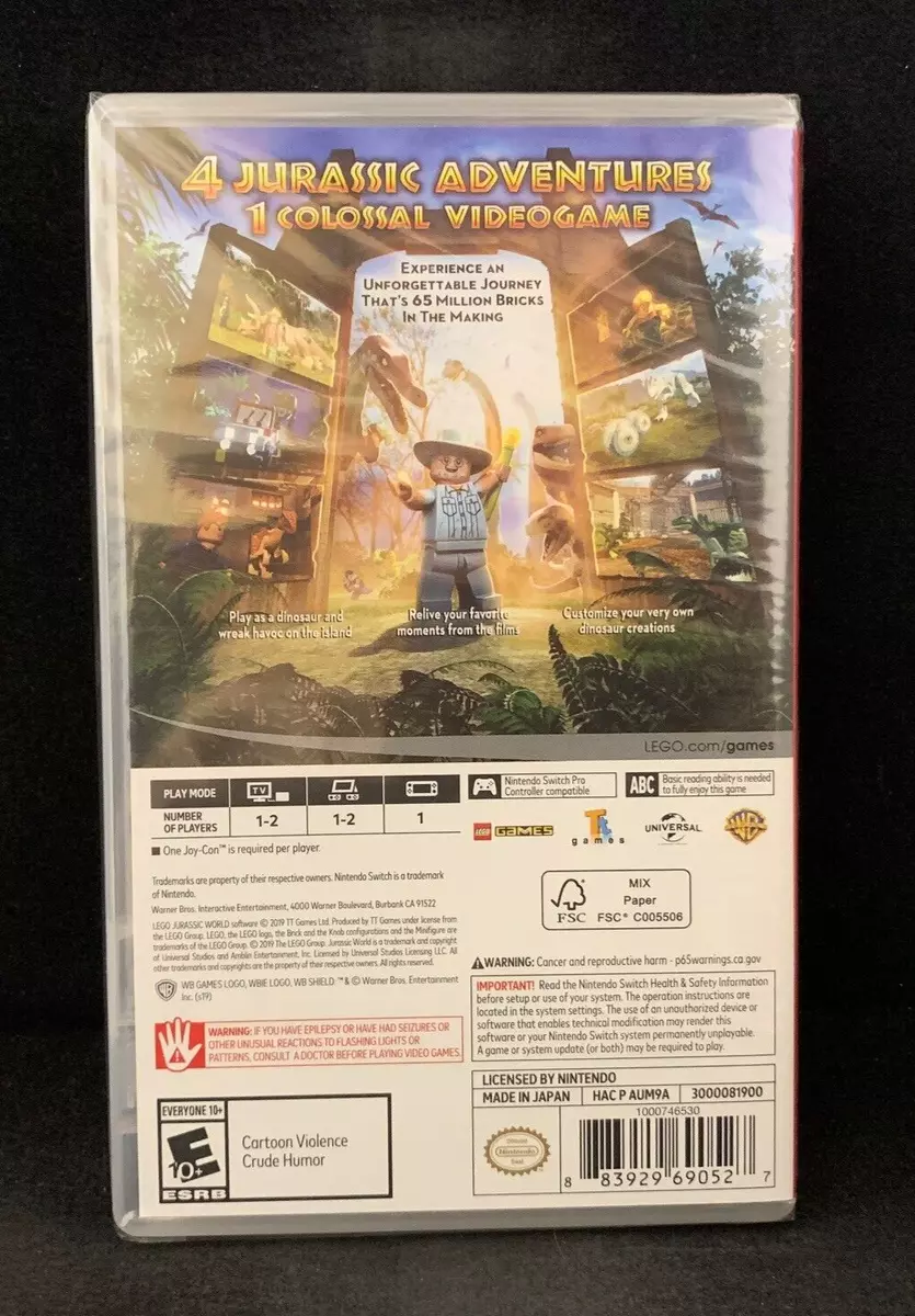 Lego Jurassic World (Nintendo Switch) BRAND NEW / Region Free 883929690527