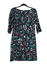 Banana Republic Womens Retro Vibe Sheath Dress Size 6 MultiColor 3/4 Sleeve
