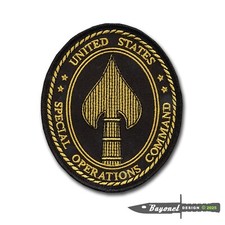 U. S. Special Operations Command (USSOC) Embroidered Patch &ndash; 4&Prime; X 3 1/2" - Wax