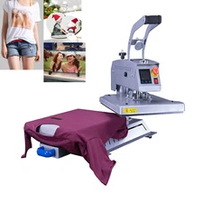 110V 16x20IN Flat Sublimation Heat Press Transfer Machine w/Slide-out base