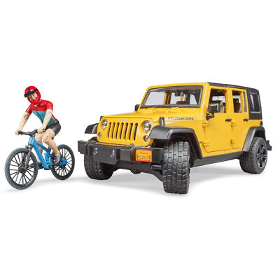 Jeep Wrangler Rubicon W. Mountain Bike And Cyclist Bruder