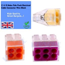 2/4/6 Holes Push Electrical Cable Pole Connector Light Wire Terminal Chock Block