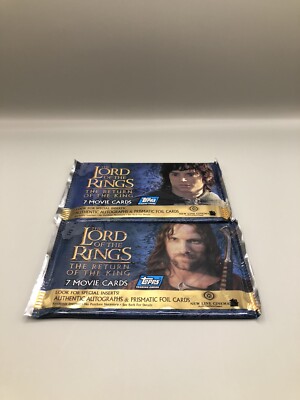 Topps (3) Packs Lord Of The Rings Trading Cards. New Sealed . LOTR