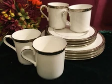 Lenox Landmark Platinum 12 Piece Setting Dinner Salad Mug New USA Service 4