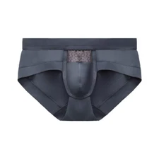 Mid-rise Brief Solid Double Boxer Shorts Mesh Breathable Underwear Sexy Shorts