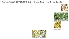 CLEARANCE 10 g or 24 g Czech SUPERDUO 2.5x5 mm Two Hole Seed Beads 5
