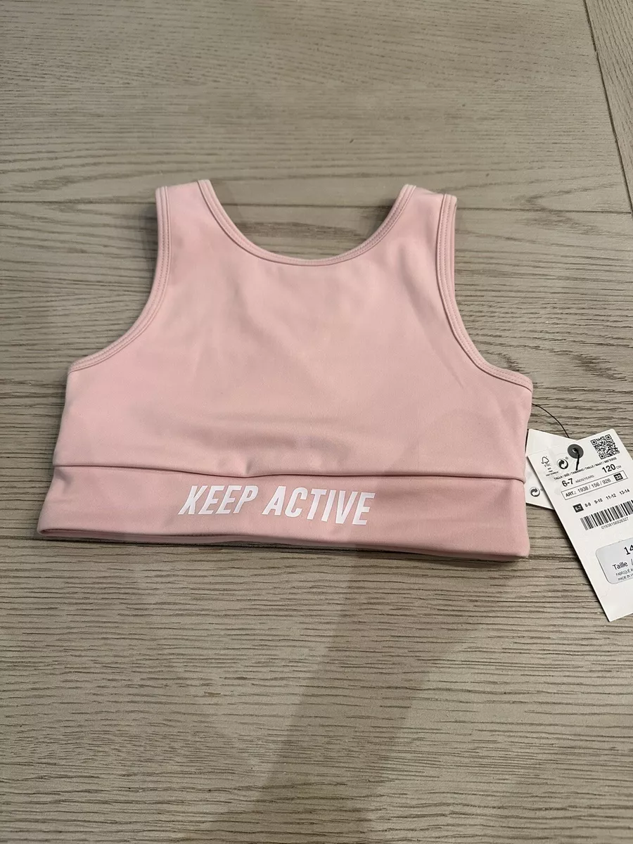 Zara Girls Pink Sports Bra Size 6-7 NWT