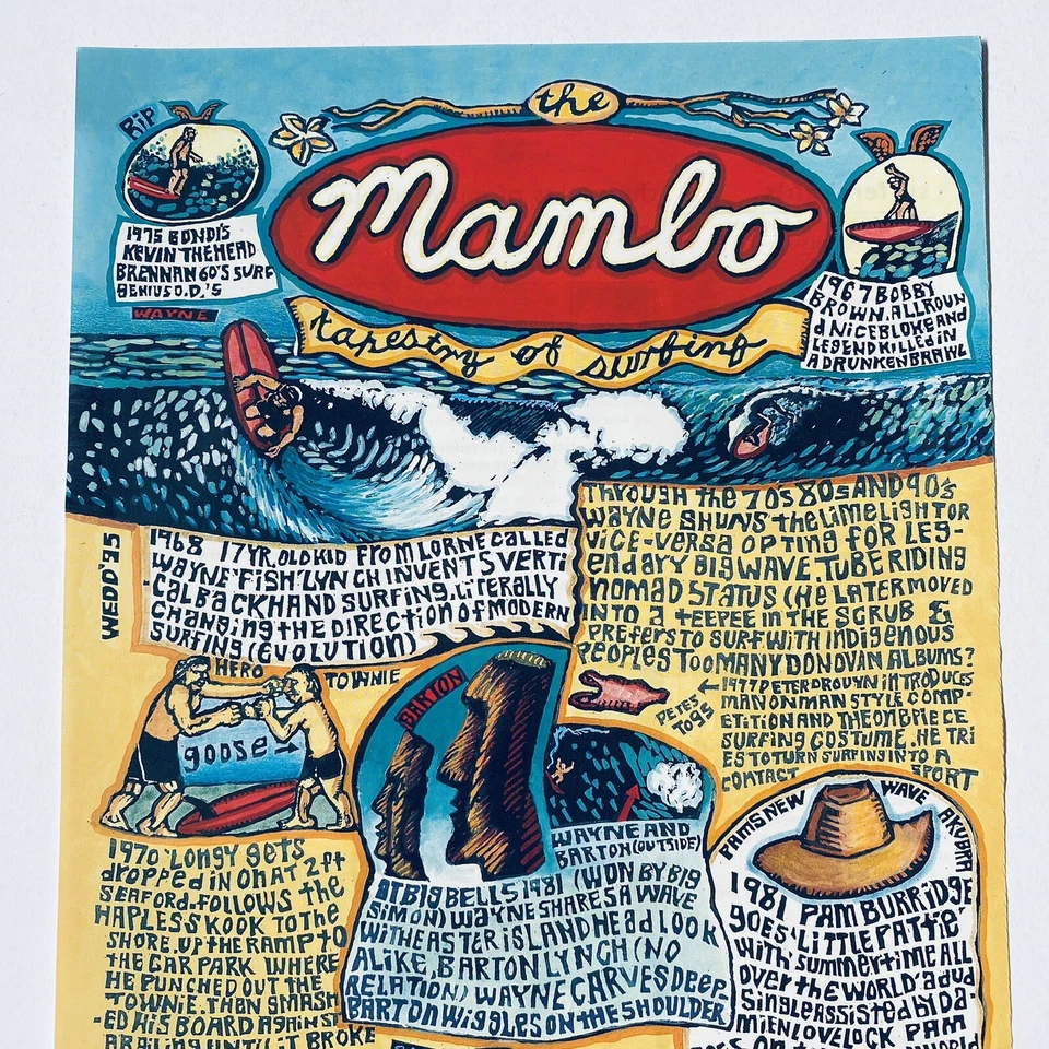 Vintage Mambo Poster Gerry Wedd Original 90s Mambo Tapestry Design Rare Print Ad - image 3 of 4