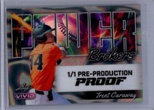 Trent Caraway 2024 Leaf Vivid Baseball 1/1 Pre Production Proof
