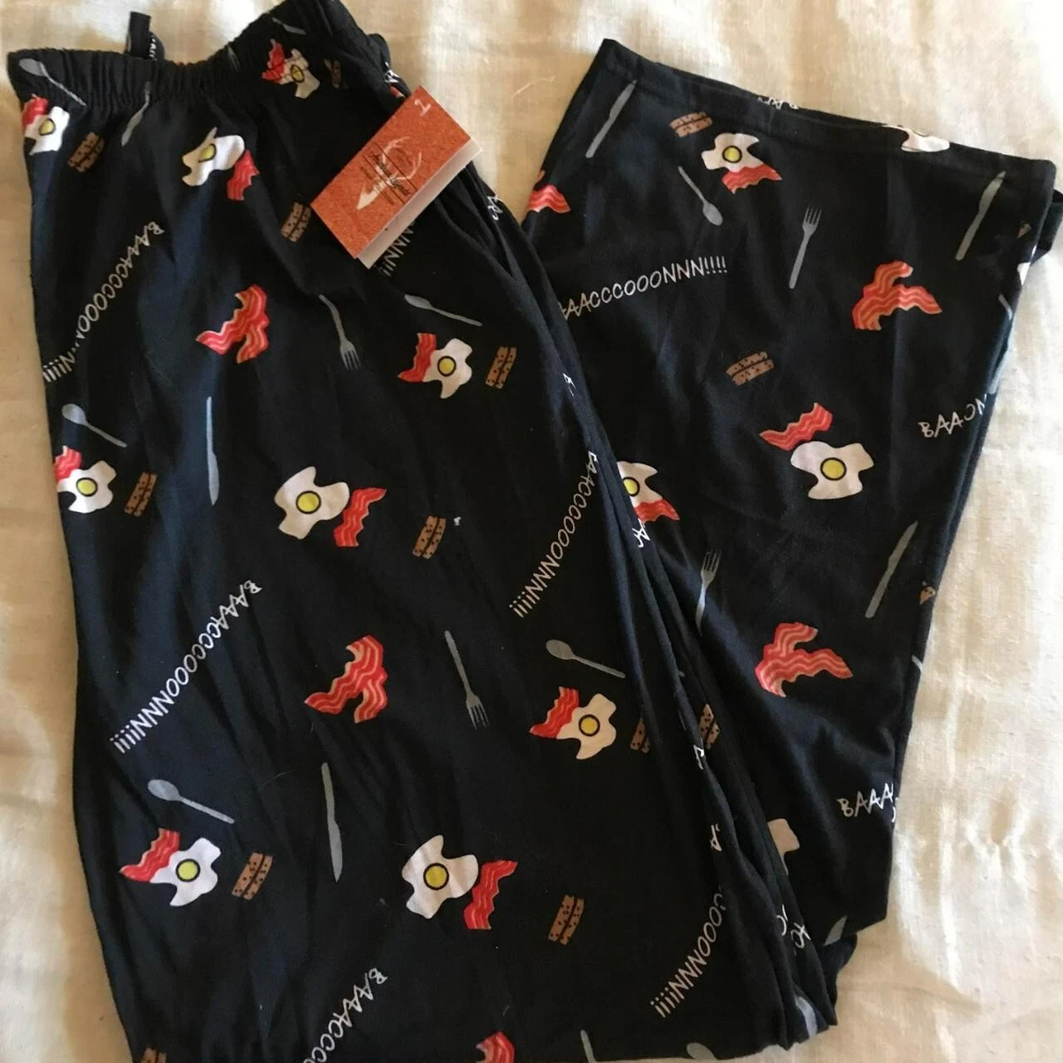 American Legends Bacon Eggs Lounge Pajama Sleep Pants Men 2XL NEW