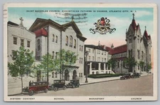 Atlantic City NJ~St Nicholas Church Convent School & Monastery~Vintage Postcard