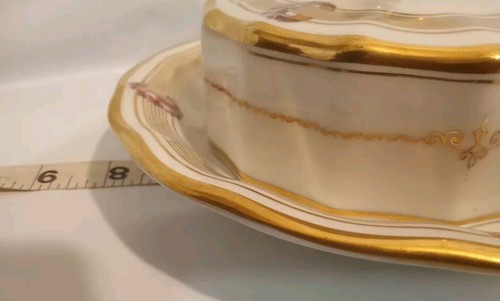 Kpm Rare Elegant Bowl With Bent Flower Lid Attached Under plate - Picture 13 of 13