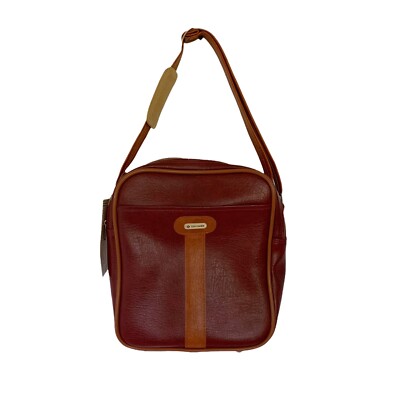 Vintage 80s Samsonite Survivor Cinnamon Red Carrypak Carry On Shoulder Tote Bag