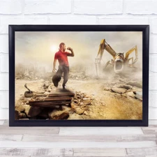 The Destructive Creative Edit Edited Dirt Rock Man Feet Fantasy Wall Art Print