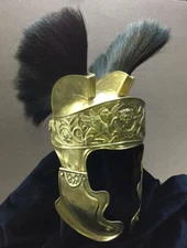 Authentic Replica 18 Guage Brass Captain Medieval Cavalry Roman Helmet