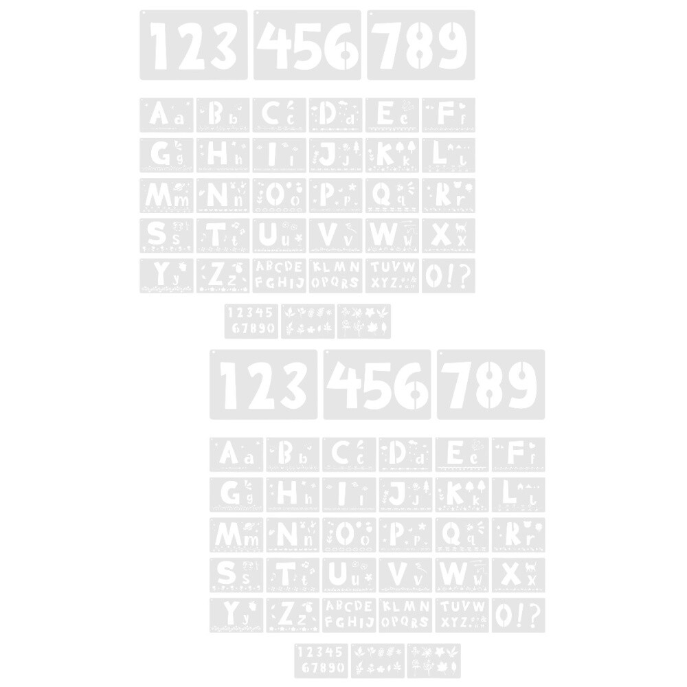 72 Pcs Plastic Painting Template Child Calligraphy Stencil Letters