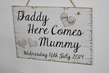 VORCOOL Wood Wedding Gift Plaque Daddy Are You Ready Here Comes Mommy Sign 