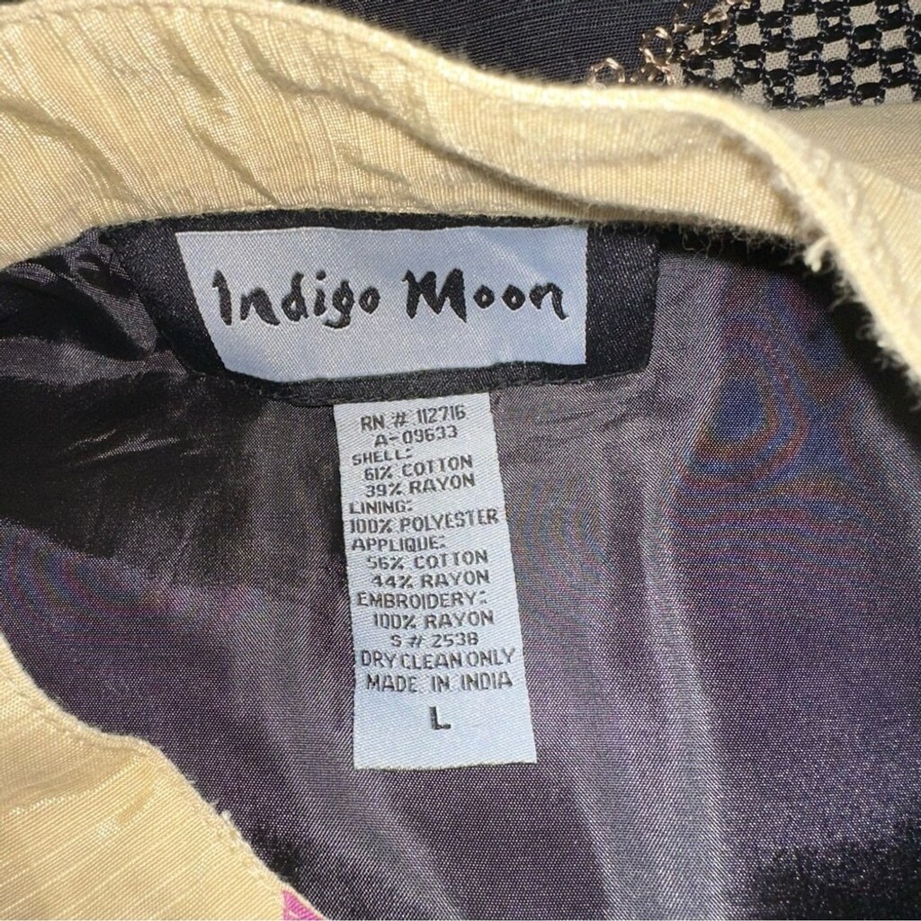 Indigo Moon Women’s Large VTG Patchwork Embroider… - image 3