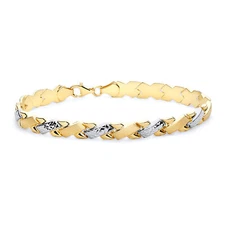 Wellingsale 14k White / Yellow Gold Bracelet - 7.25"