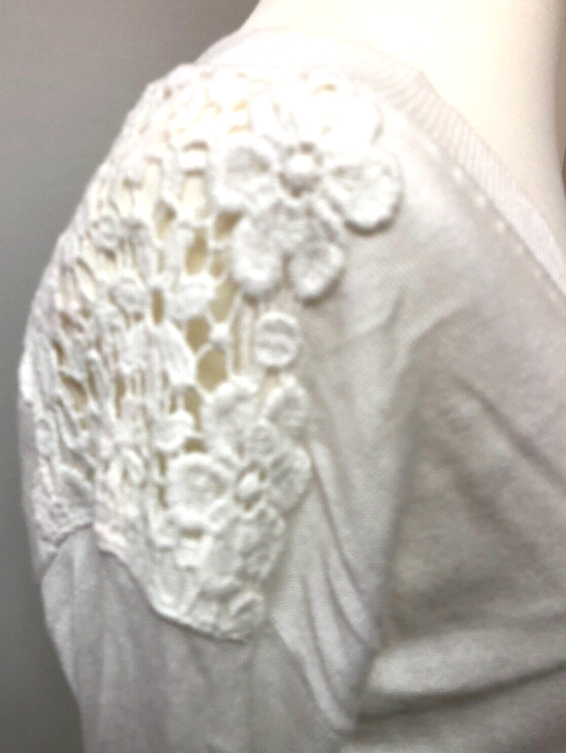 M&S Summer Top Small Soft White V-Neck Long Sleeve New with Tags image 3