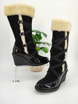 Cole Haan Women's Michelle Black Suede Ride On comfort Boots Size 7B US