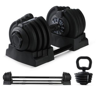 HolaHatha 3-in-1 Multifunctional Adjustable Dumbbell Set