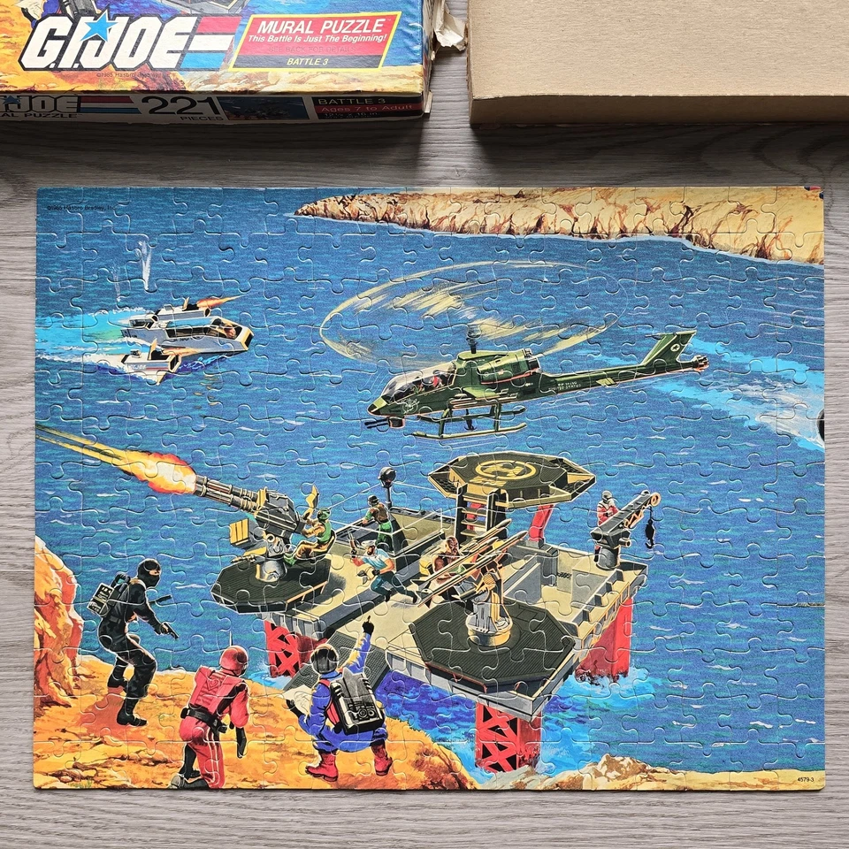 De colección G.I. Rompecabezas mural Joe 1985 Hasbro Bradley 221 piezas batalla completa #3 Foto 2 de 4
