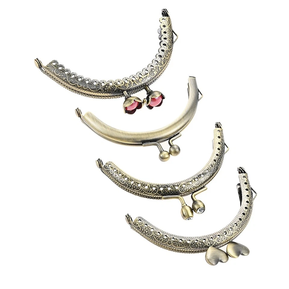 5Pcs 3.35" Semicircular Kiss Lock Clasp Lock Frame Purse Shoulder Bag Handmade - Image 3 of 4