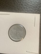 Japan WWII 5 Sen Aluminum Coin - Showa 15 (1940) Golden Kite Bird - Circulated