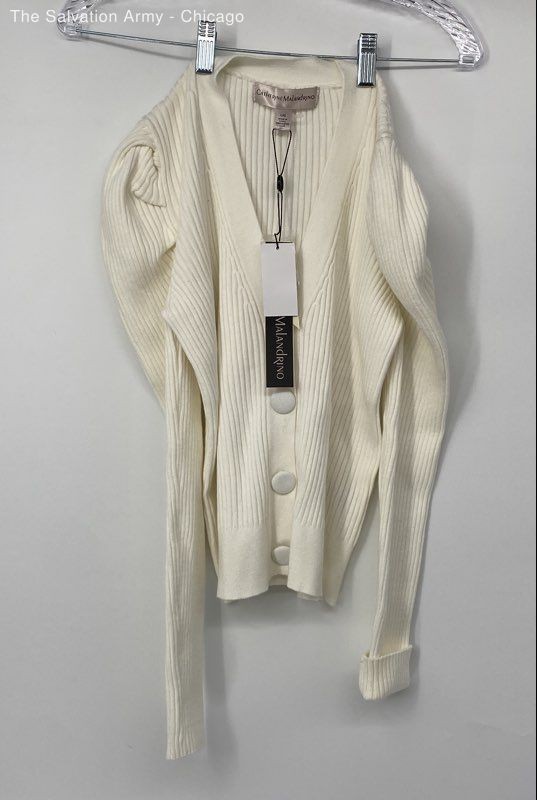 Catherine Malandrino Womens Ivory Long Sleeve Pullover Sweater Size Large
