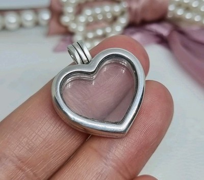 Original Pandora Silber Medium Herz Schwebendes Medaillon Anhänger   S925 ALE  