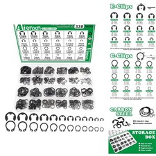330PCS Snap Rings Assortment Kit E Clips C Rings 2-16mm Steel Retaining Set