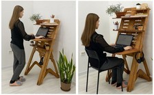 Arbeitsstation, Stehpult aus Holz, Farbe: Goldene Eiche, Typ TT