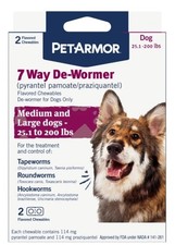 7 Way De-Wormer for Dogs Oral Treatment for Tapeworm Roundworm Hookworms 2 Dose