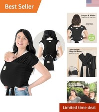 D-Lite Adjustable Baby Wrap Carrier Ring Sling - Trendy Black, All-Season Com...