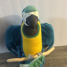 Ace Novelty Vintage Macaw Bird Plush Perched on Stick Hanging Stuffed Animal Toy