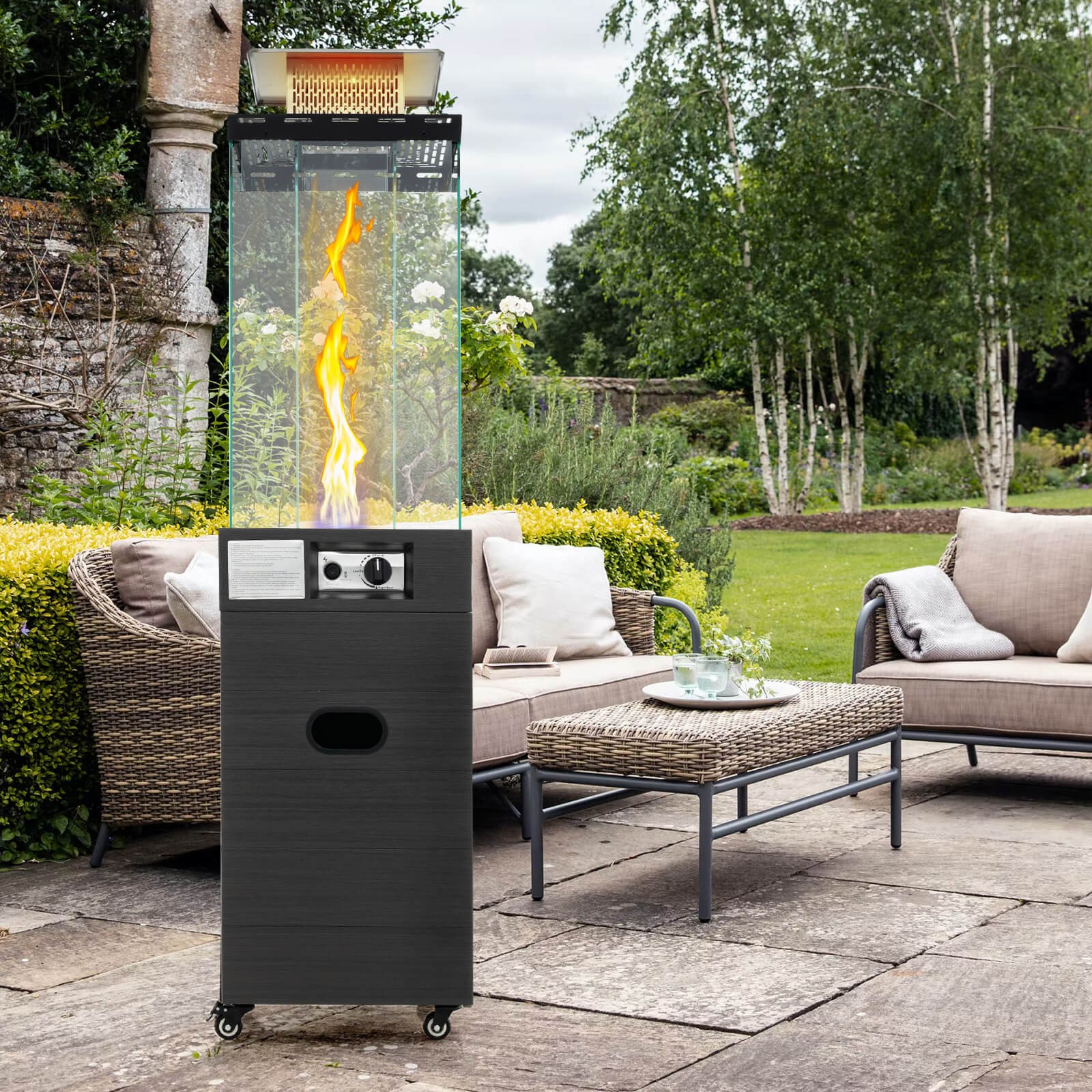 40,000 Btu Outdoor Propane Gas Heater With Cover And Wheels