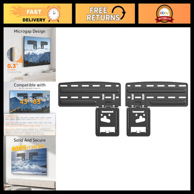 Ultra Slim Wall Mount for 43-85'' TVs - VESA 1200x800, Holds 132 lbs, Slim Fit De