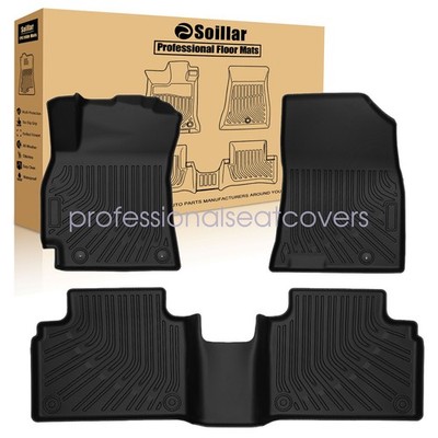 Fits 2025-2026 Kia K4 TPE 3D Front & 2nd Row Floor Mats Liner Carpet Set Black