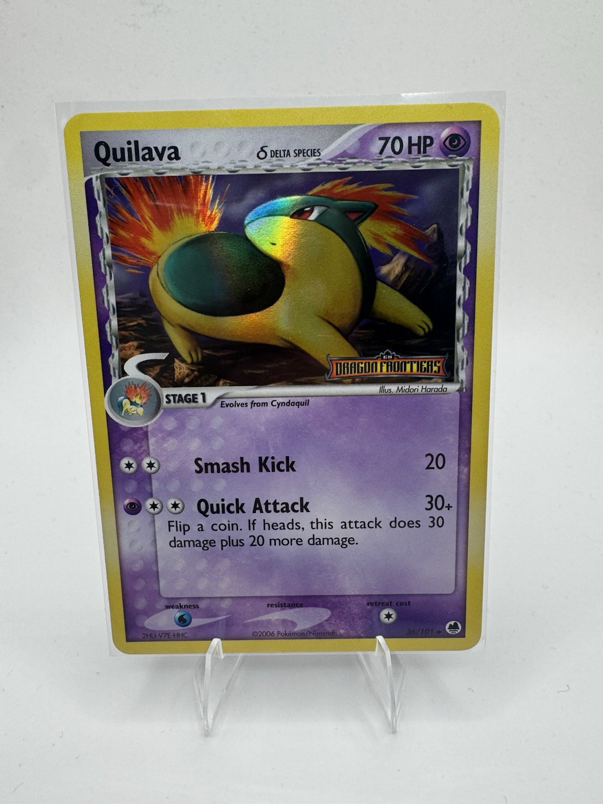 Pokémon Quilava 36/101 Dragon Frontiers Delta Species Reverse Holo