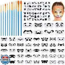 Fainne 68 Pcs Face Paint Stencils Kit, 48 Reusable Facial Painting Stencils w