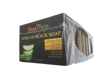 6 Bars of SHEA OLEIN AFRICAN BLACK SOAP w/ ALOE BUTTER & VITAMIN E 