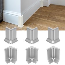 2.2 Inch 3 Inside  3 Outside Self Adhesive Baseboard Corner Blocks Silver 
