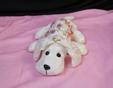 Stuffed Puppy Dog With Floral Design 